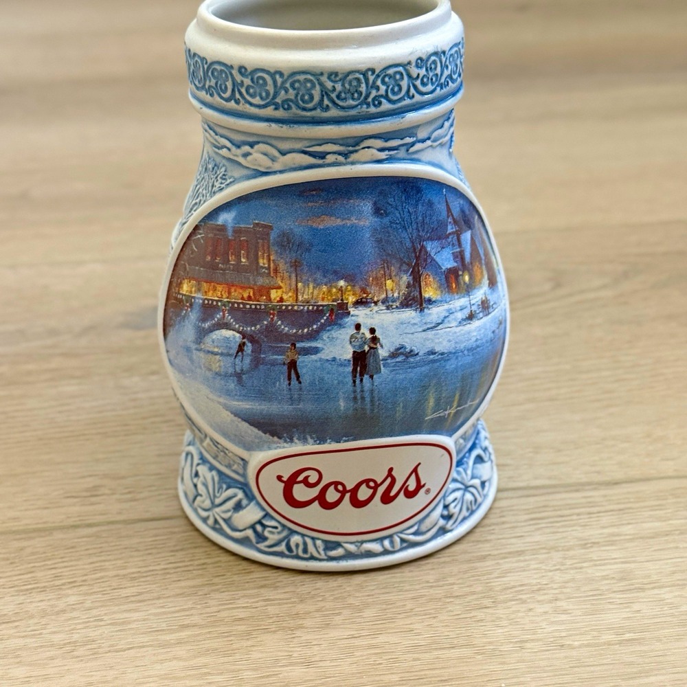 1997 Coors Seasons of the Heart Beer Stein Winter Skating Collector Mug